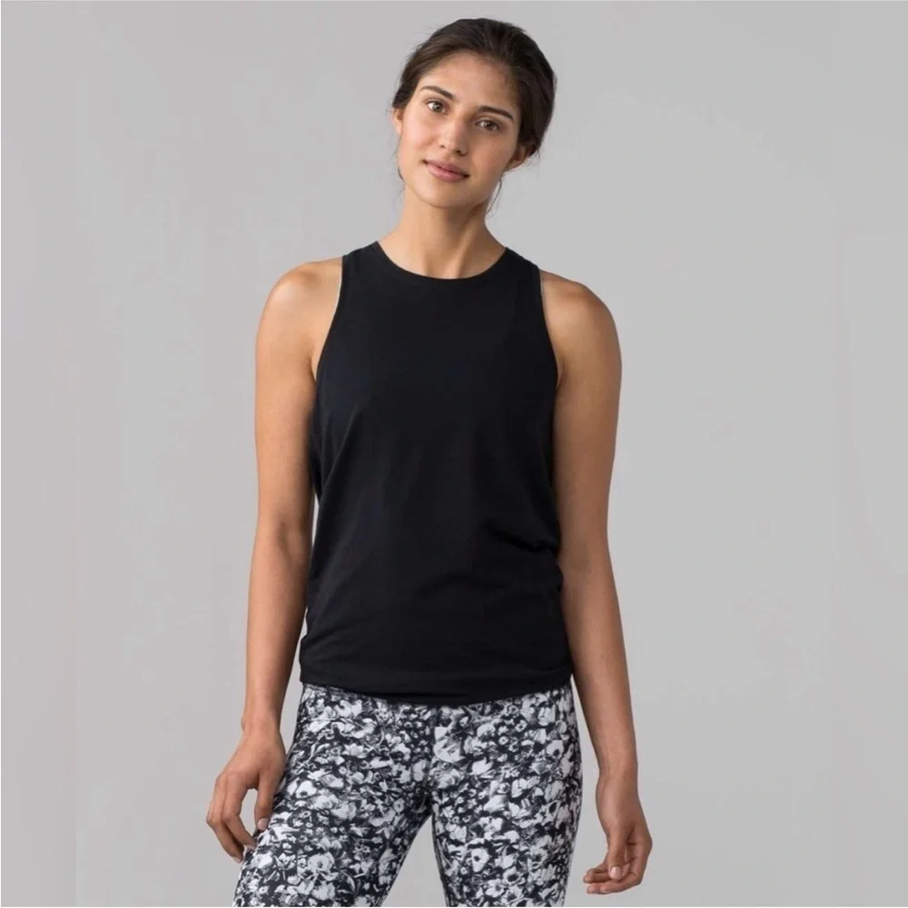 Lululemon All Tied Up Tank Black Size 4 - Picture 2 of 11